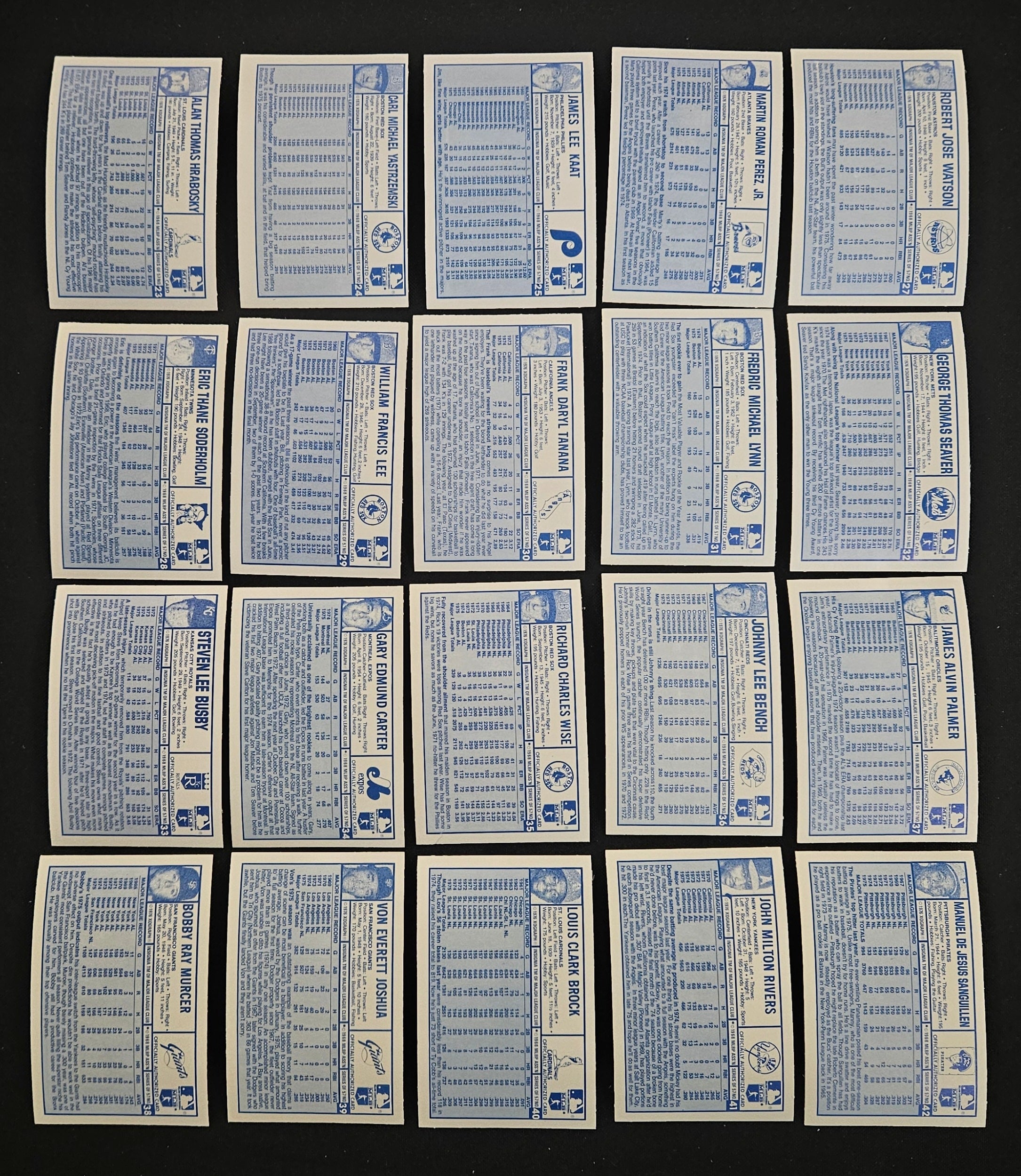 1976 Kellogg's 3-D Superstars Baseball Near Complete Set (55/57) Fair Overall