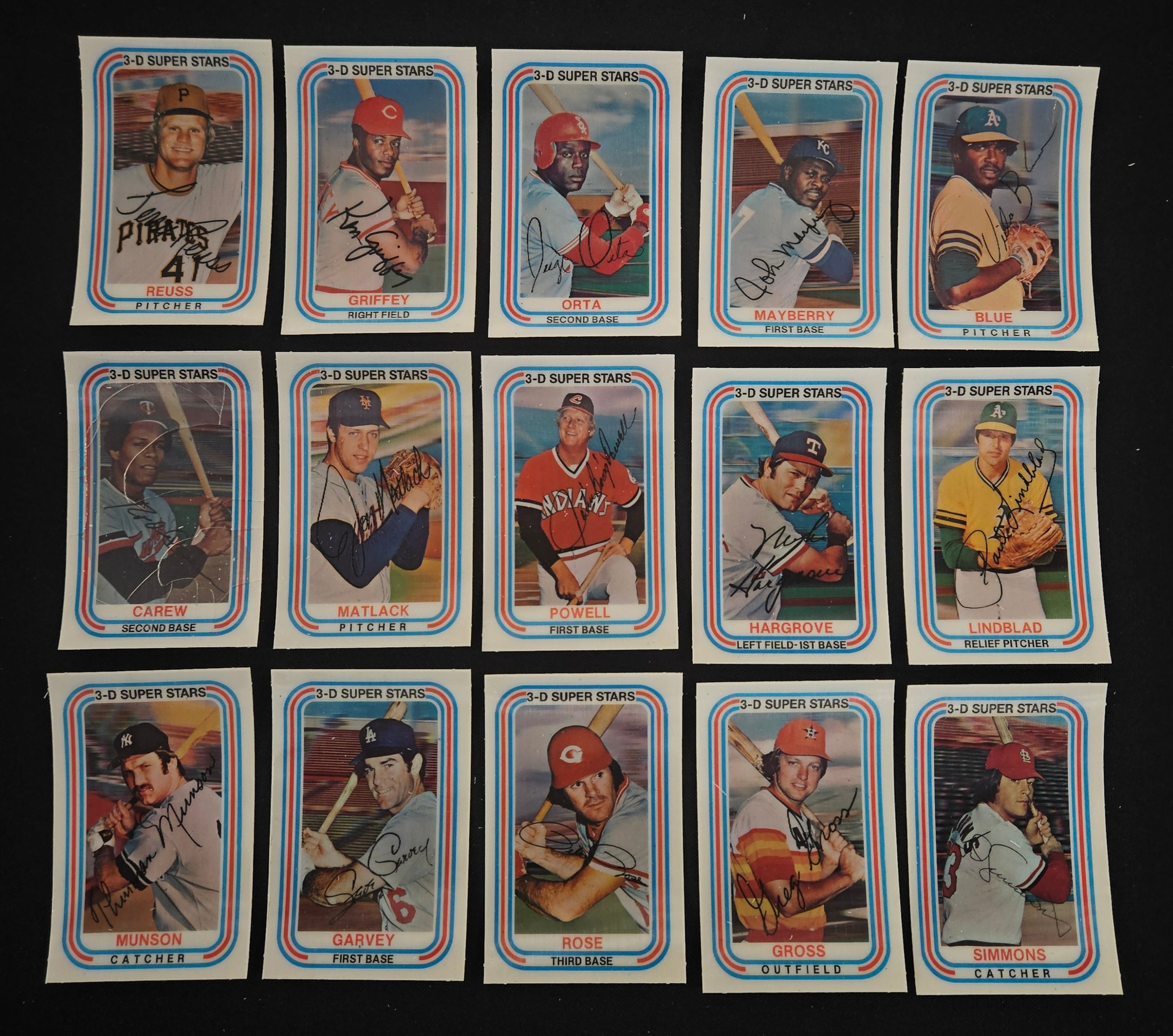 1976 Kellogg's 3-D Superstars Baseball Near Complete Set (55/57) Fair Overall
