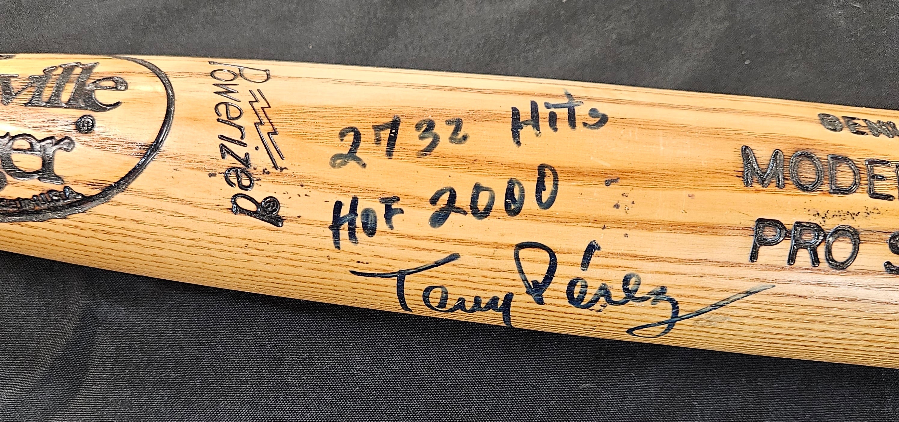 Tony Perez Signed Inscribed Autographed Louisville Slugger Baseball Bat JSA