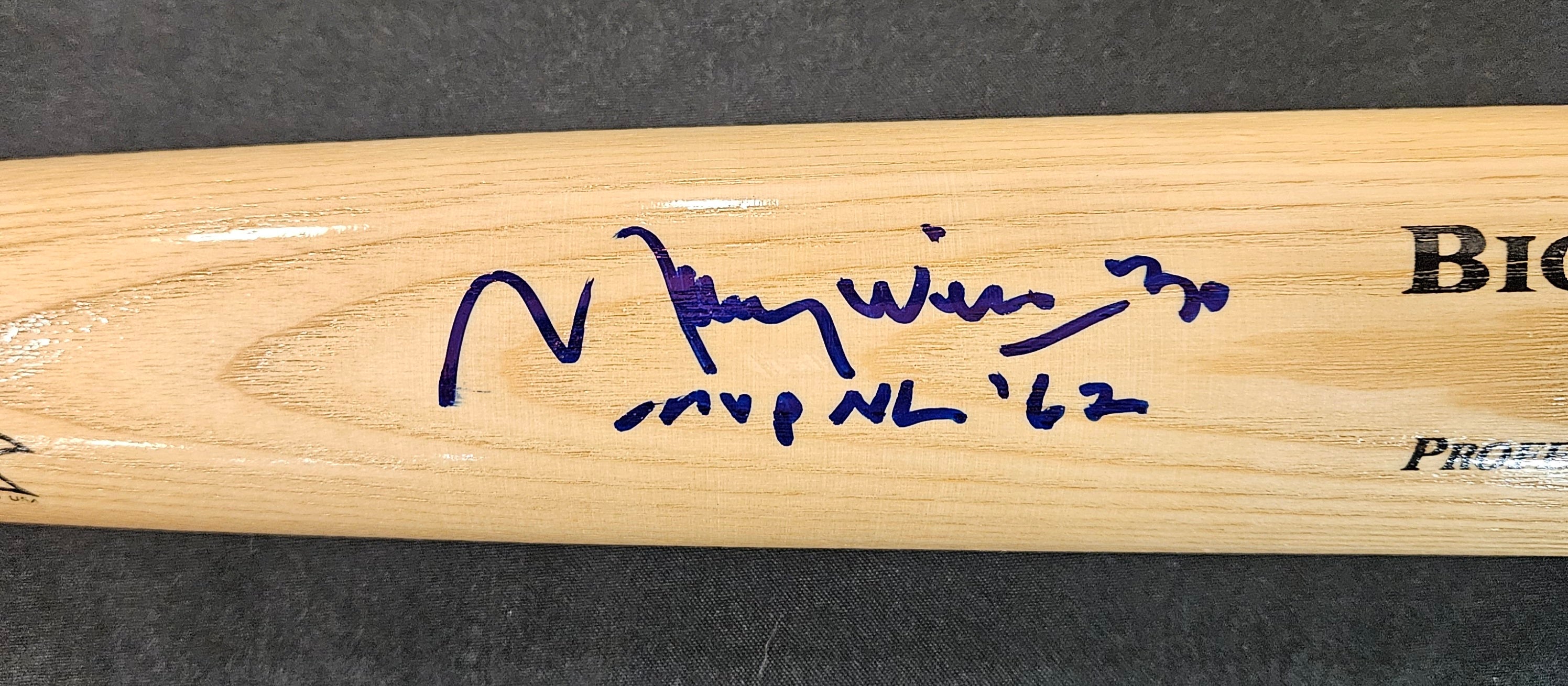 Maury Wills Signed Inscribed Autographed Adirondack Pro Baseball Bat JSA
