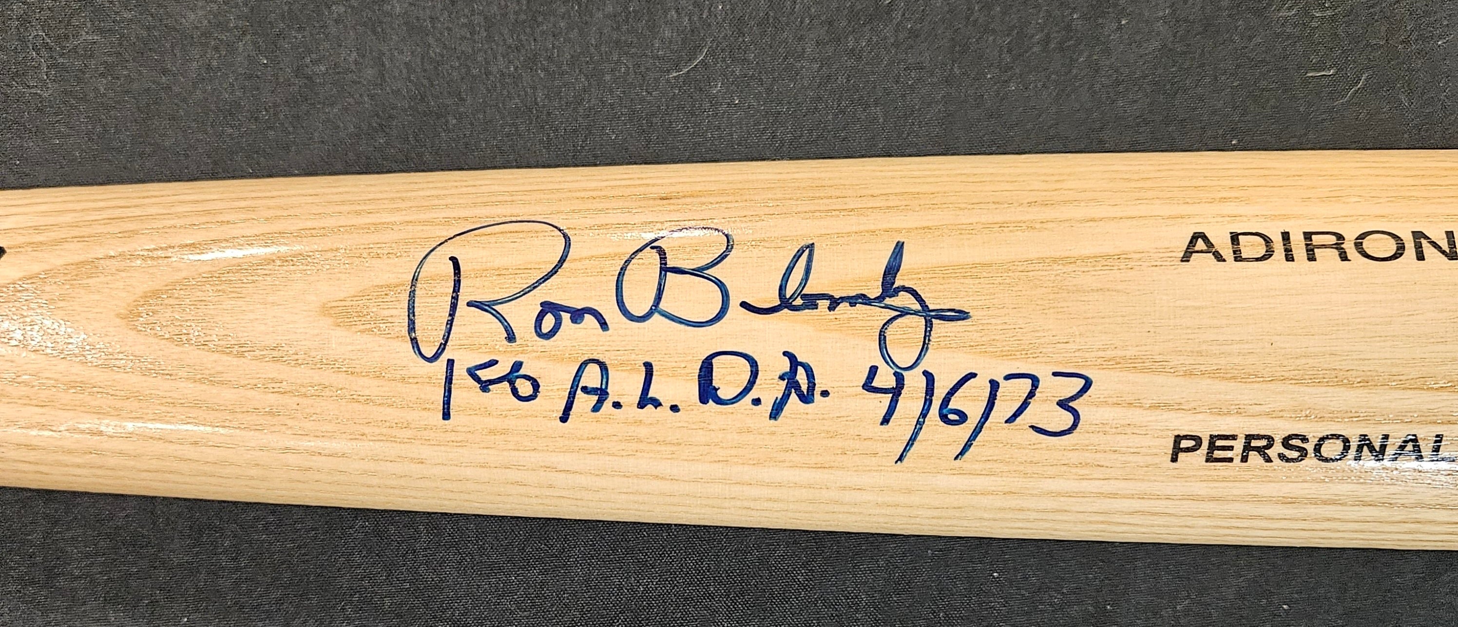 Ron Blomberg Signed Inscribed Autographed Adirondack Baseball Bat JSA
