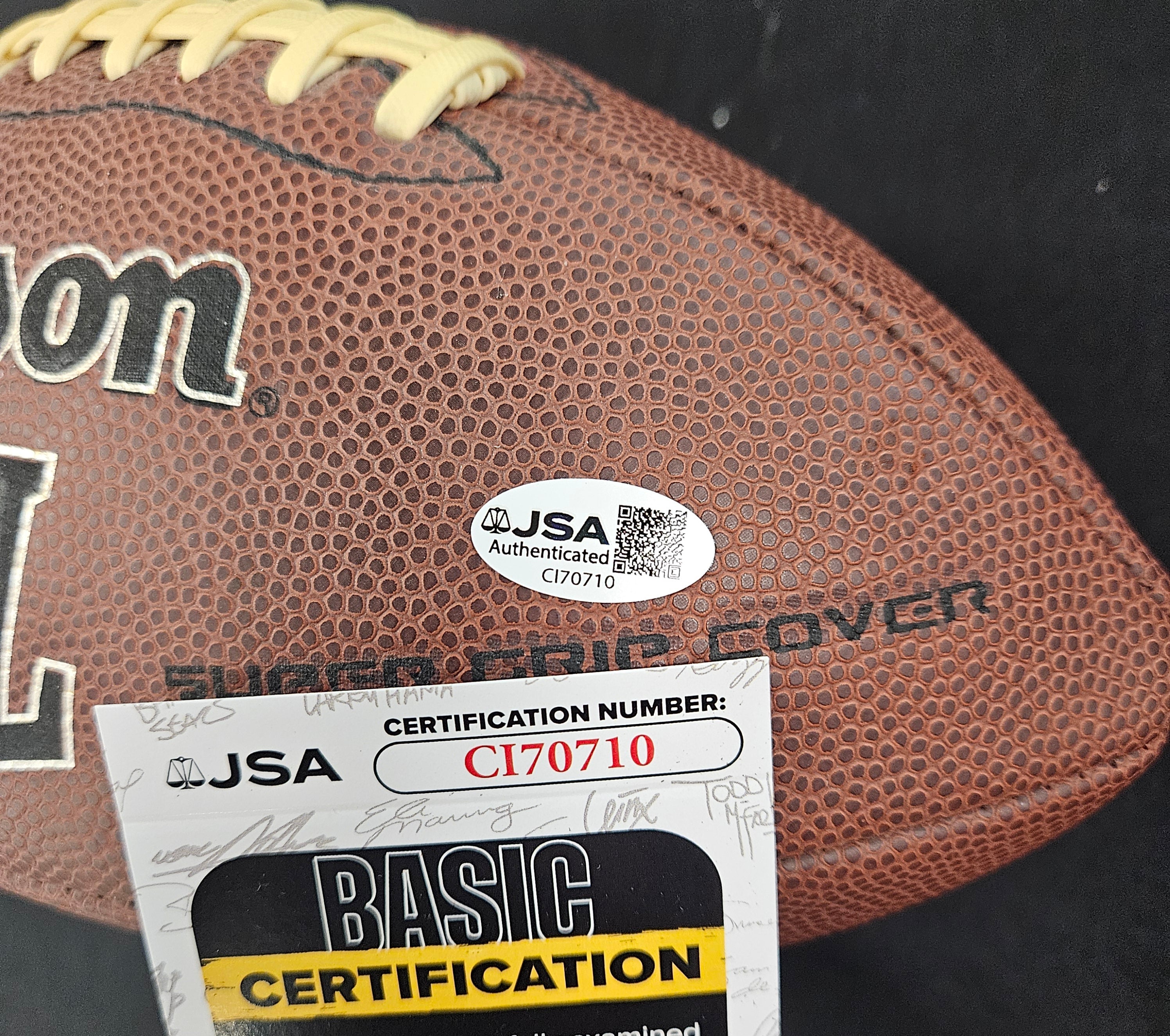 Rocky Bleier Signed Autographed Wilson Football JSA Authentic