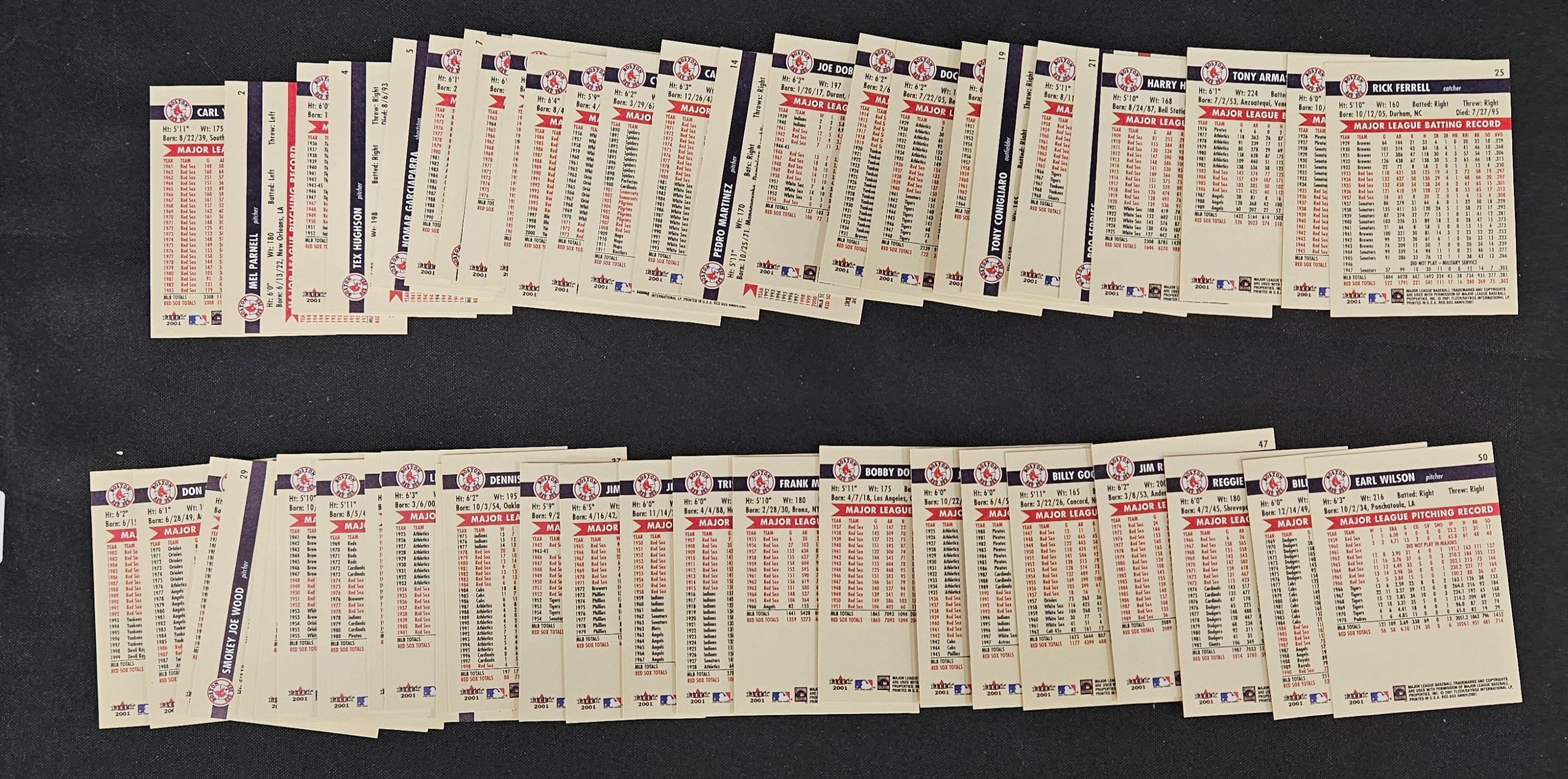 2001 Fleer Boston Red Sox 100th Anniversary Complete Set (100/100)