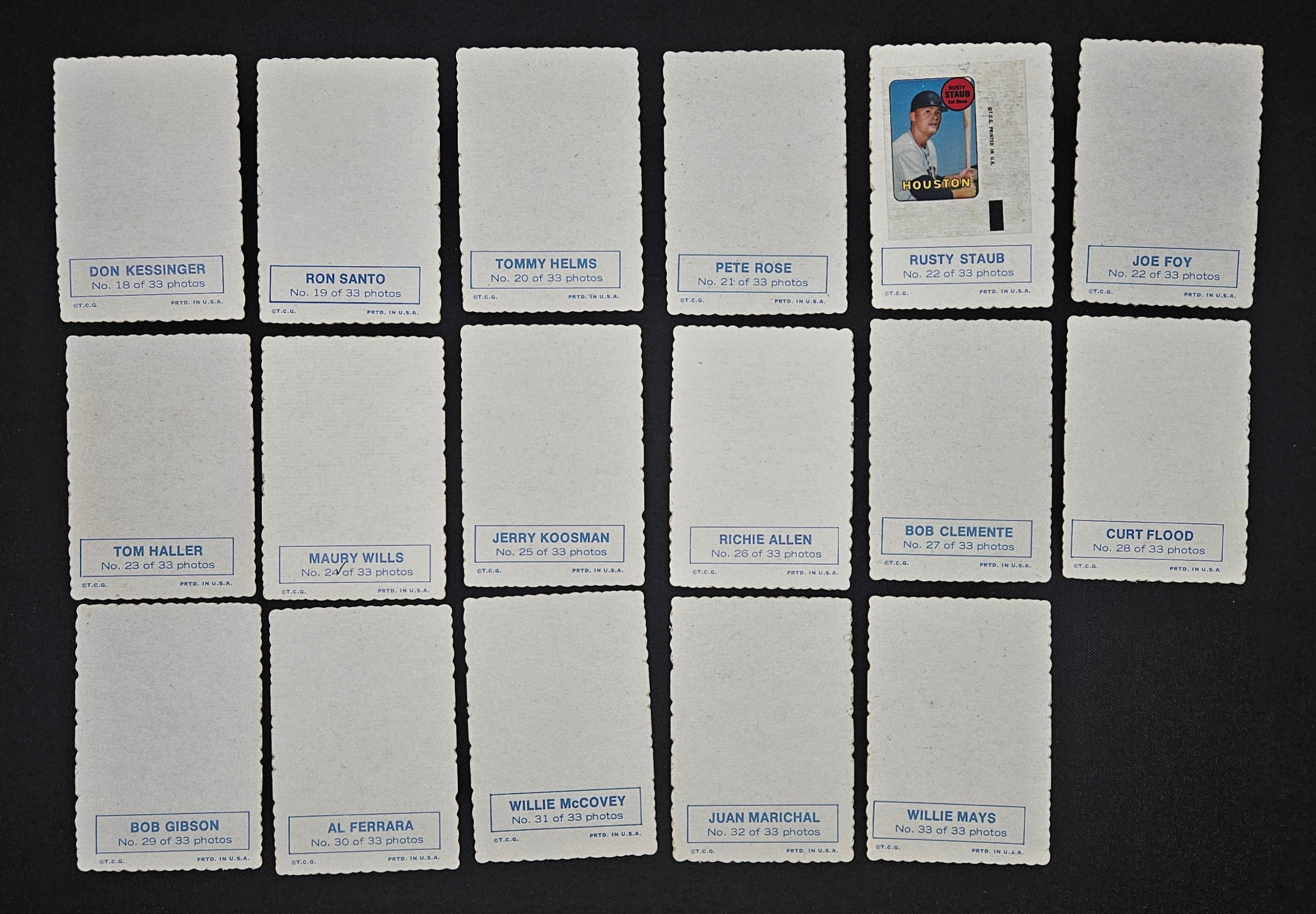 1969 Topps Deckle Edge Baseball Complete  Set (33/33) + 2 Variations VG-EX/EX