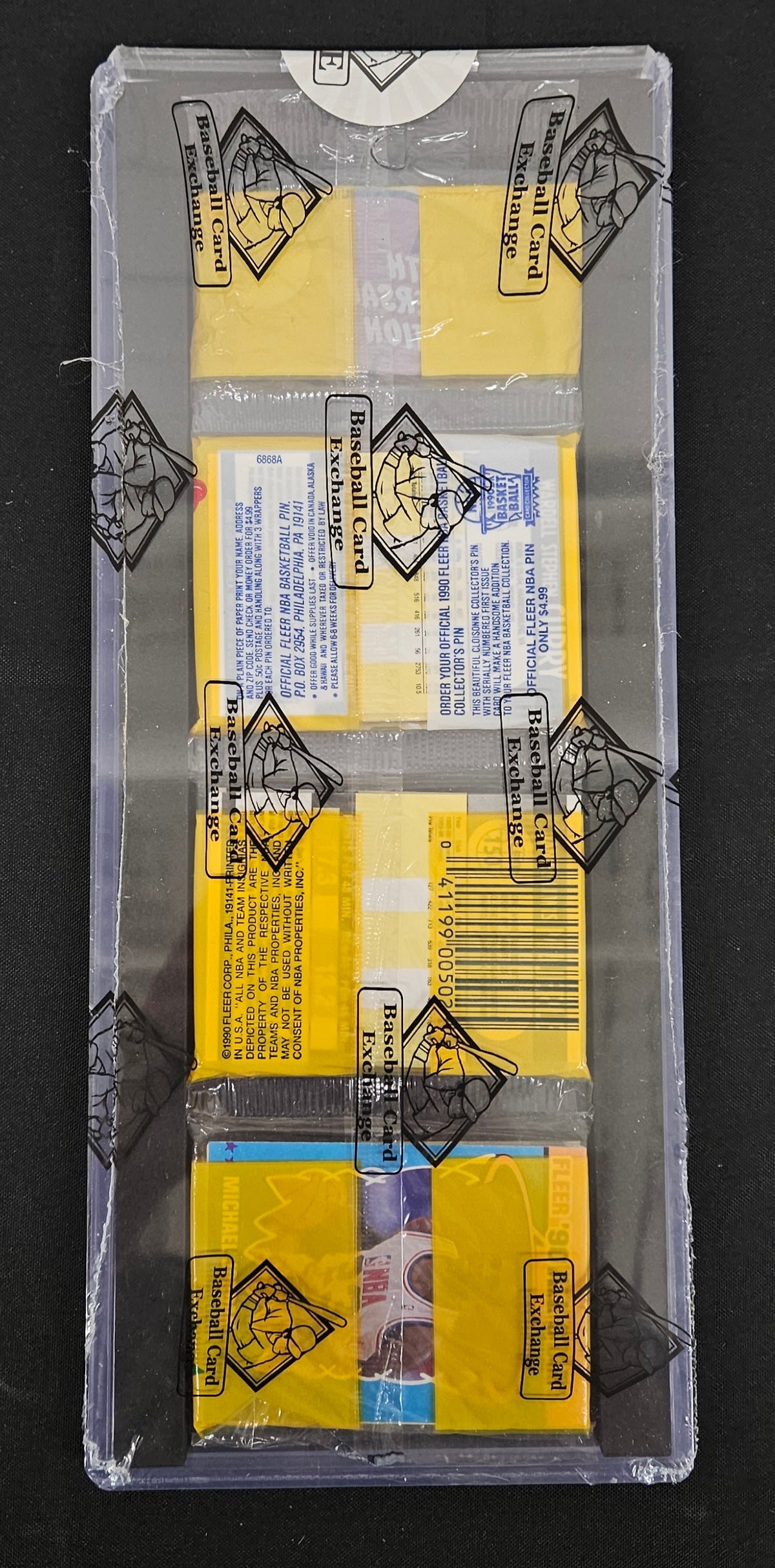 1990-91 Fleer Basketball Rack Pack Factory Sealed BBCE Wrapped Jordan AS On Back