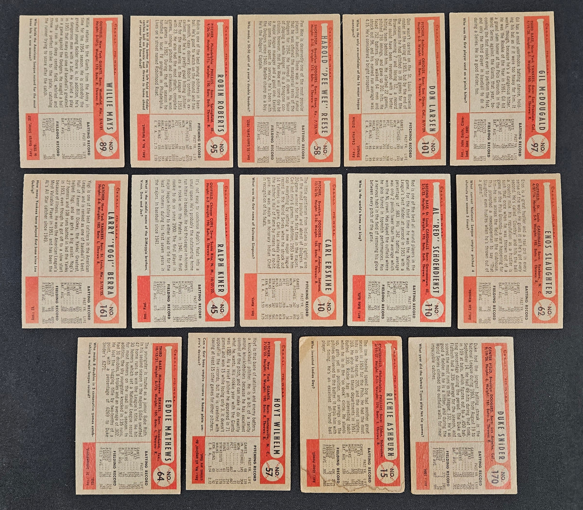 1954 Bowman Baseball Near Complete Set (197/224) VG-EX/EX Overall *Read*