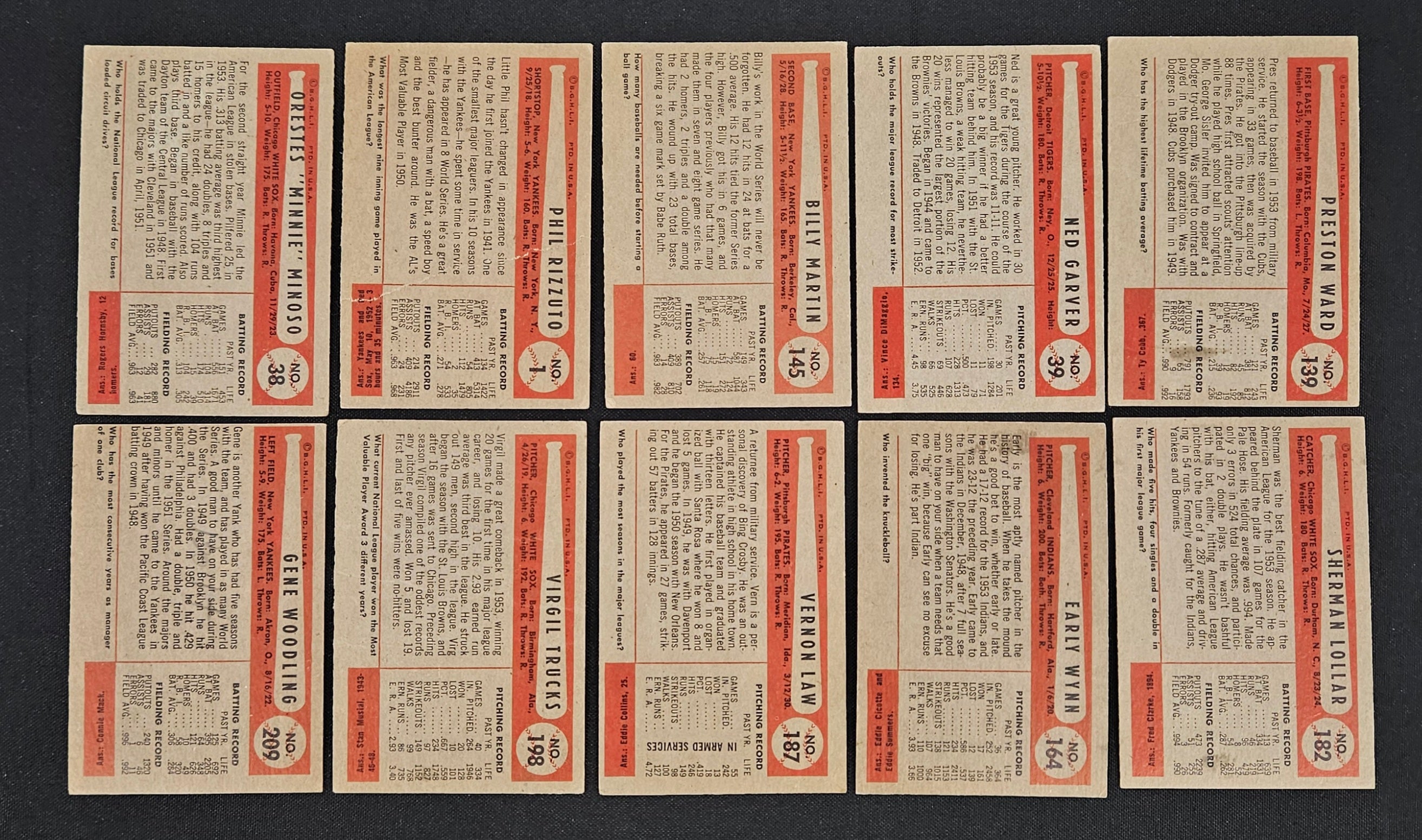 1954 Bowman Baseball Near Complete Set (197/224) VG-EX/EX Overall *Read*