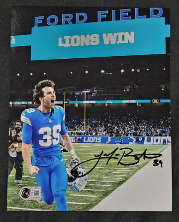 Jake Bates Signed Autographed 16x20 Photo Lions Win Beckett Cert