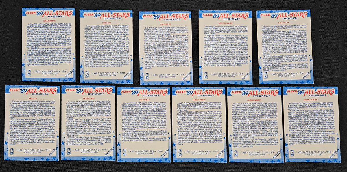 1989-90 Fleer Basketball Complete Set (186/186) w/ (11) Stickers NM-MT