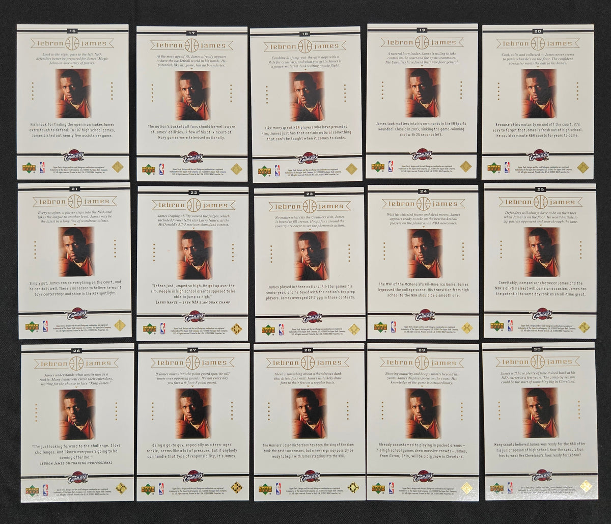 2003-04 Upper Deck LeBron James Exclusive Complete Box Set (32/32)