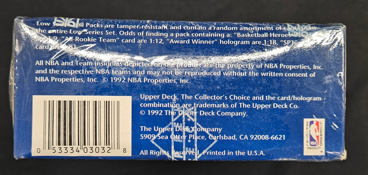 1992-93 Upper Deck Basketball Low Number Box Factory Sealed