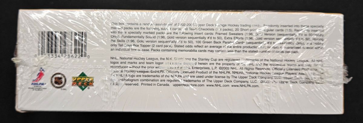 2002-03 Upper Deck Vintage Hockey Hobby Box Factory Sealed