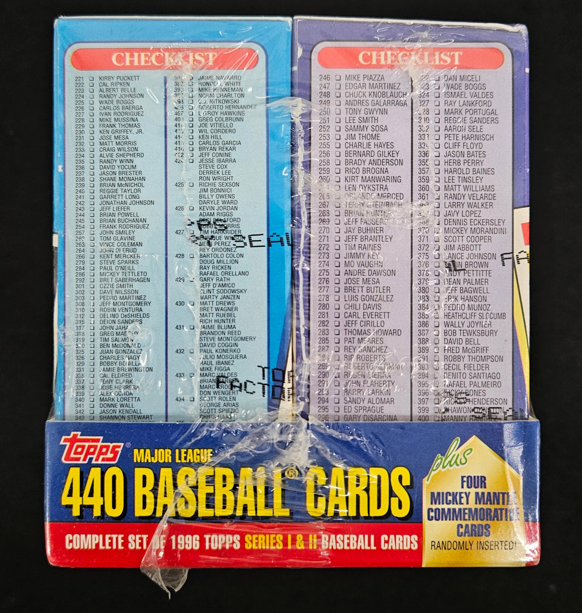 1996 Topps Baseball Cereal Set Factory Sealed - Mantle