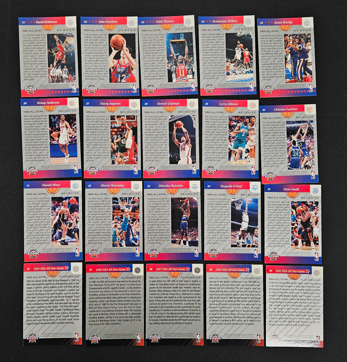 1992-93 UD NBA All Star Weekend Collector Set Complete (40/40) Opened NM/MT