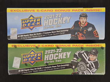 2021-22 Upper Deck Series 1 & 2 Hockey Complete Sets Factory Sealed