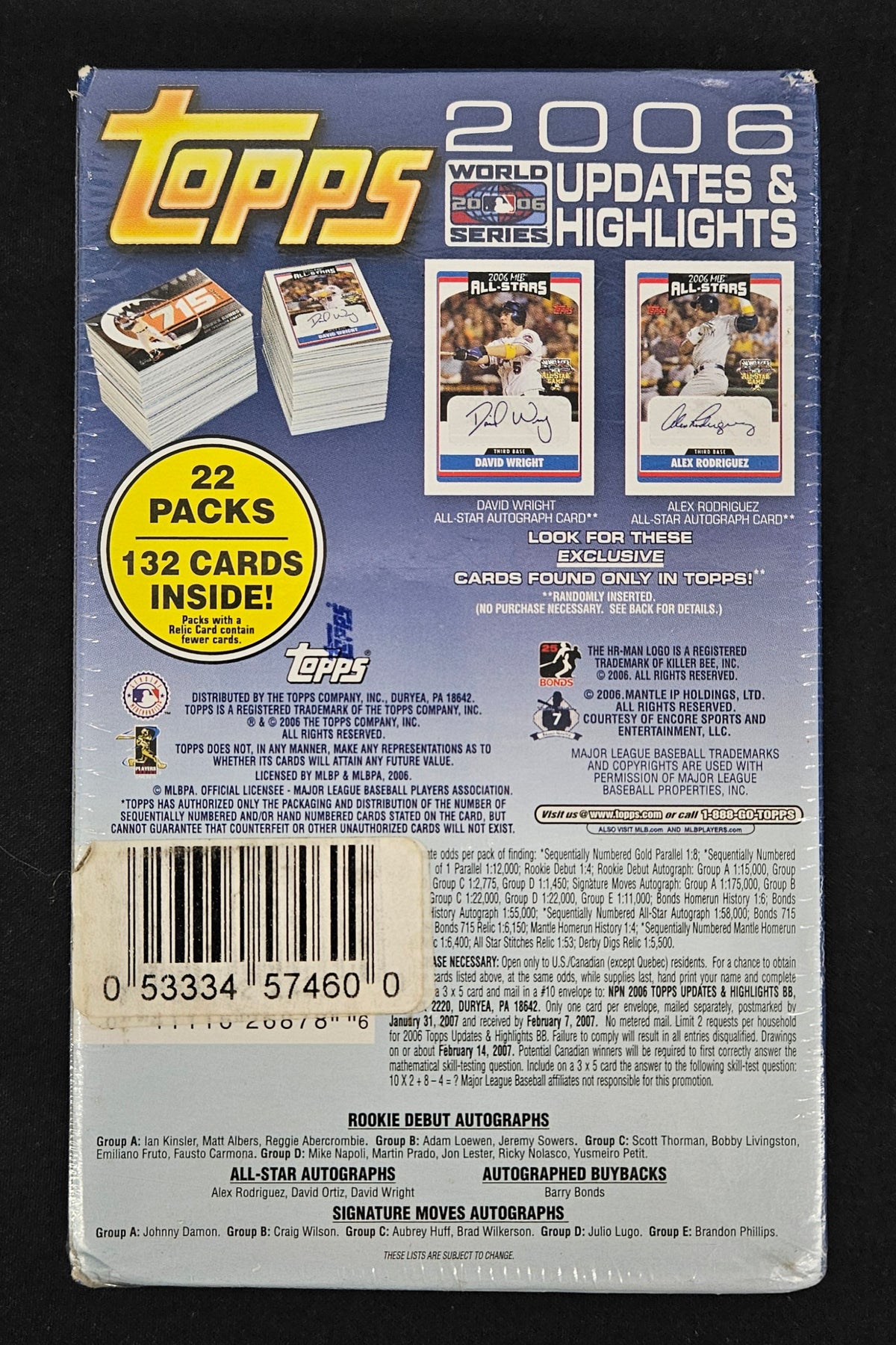 2006 Topps Baseball Updates & Highlights Bonus Box Factory Sealed