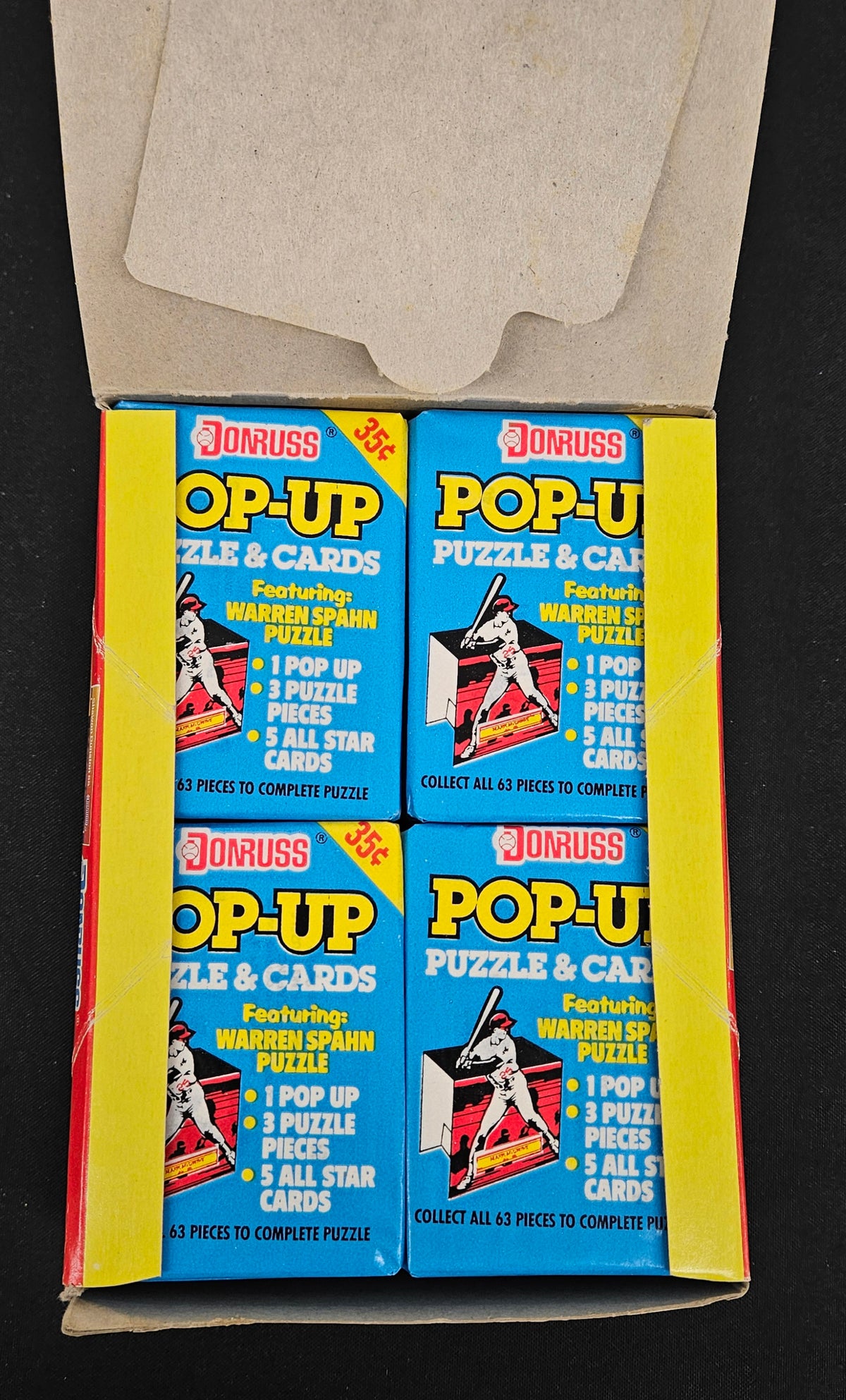 1989 Donruss Pop Up Baseball Opened Box / 48 Sealed Packs