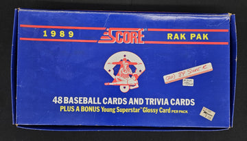 1989 Score Baseball Rack Pack Box / 24 Sealed Packs