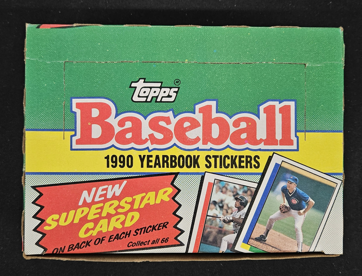 1990 Topps Baseball Yearbook Sticker Box / 48 Sealed Packs