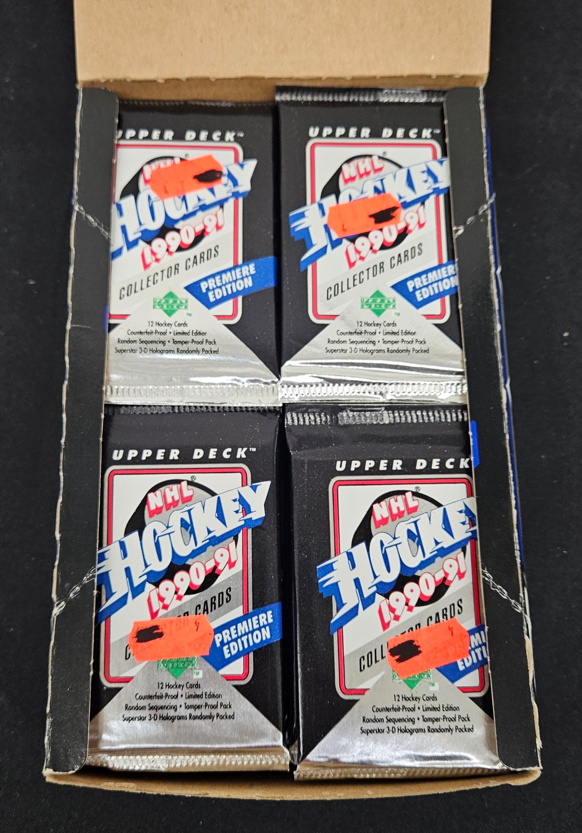 1990-91 Upper Deck Low Series Hockey Box / 36 Sealed Packs