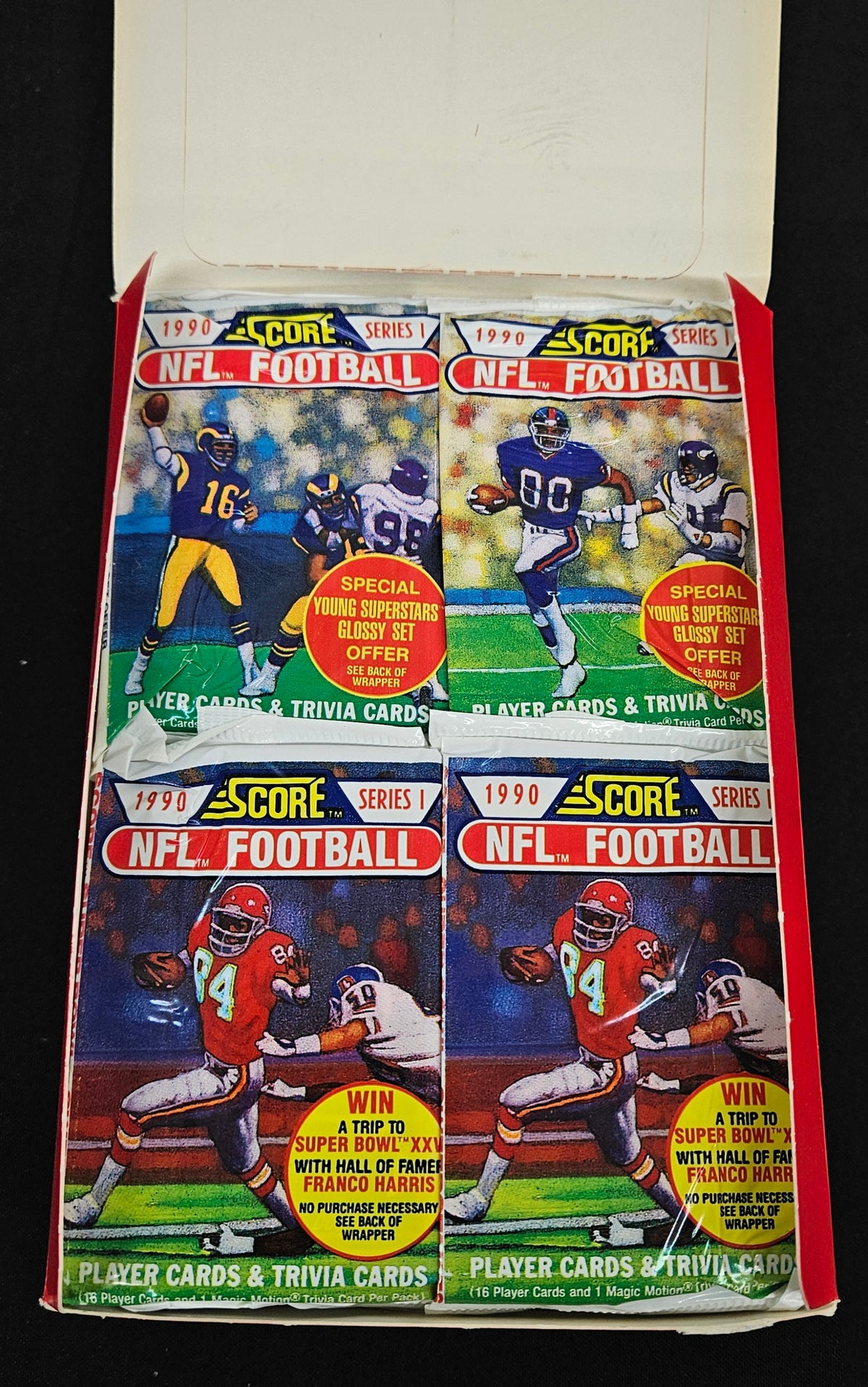 1990 Score Series 1 Football Wax Box / 36 Sealed Packs