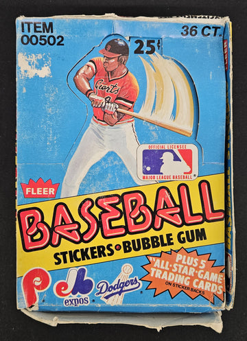 1981 Fleer Laughlin All Star Baseball Stickers Box (35/36 Sealed Packs)