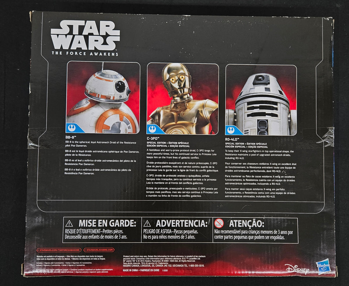 2015 Hasbro Star Wars: The Force Awakens BB-8 / C-3PO / RO-4LO Figures In Box