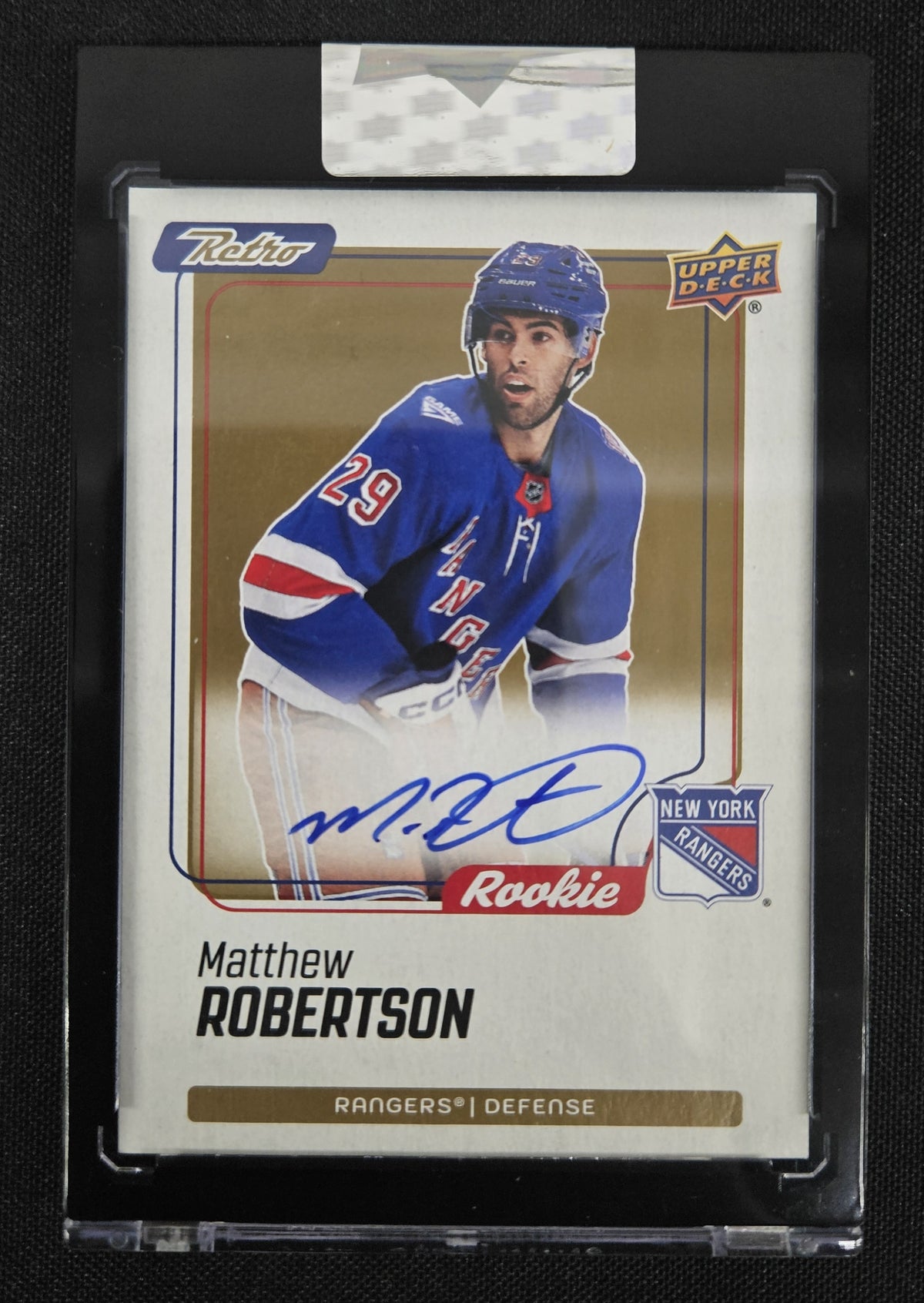 2025-26 Upper Deck Clear Cut Matthew Robertson RC Retro Auto #RA-MR