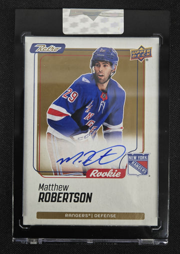 2025-26 Upper Deck Clear Cut Matthew Robertson RC Retro Auto #RA-MR