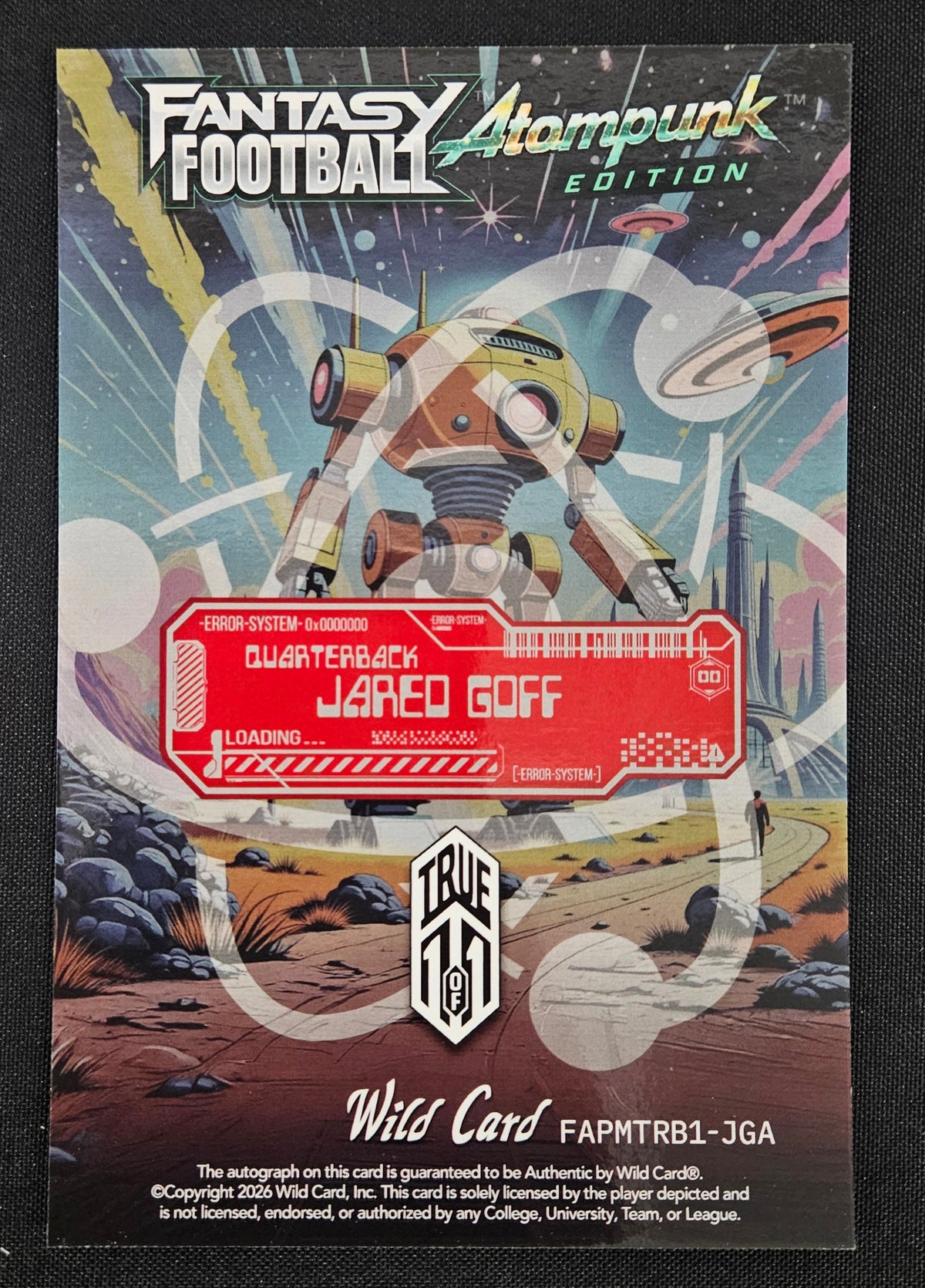 2026 Wild Card Atompunk Jared Goff Mammoth Space Auto True 1/1 #FAPMTRB1-JGA
