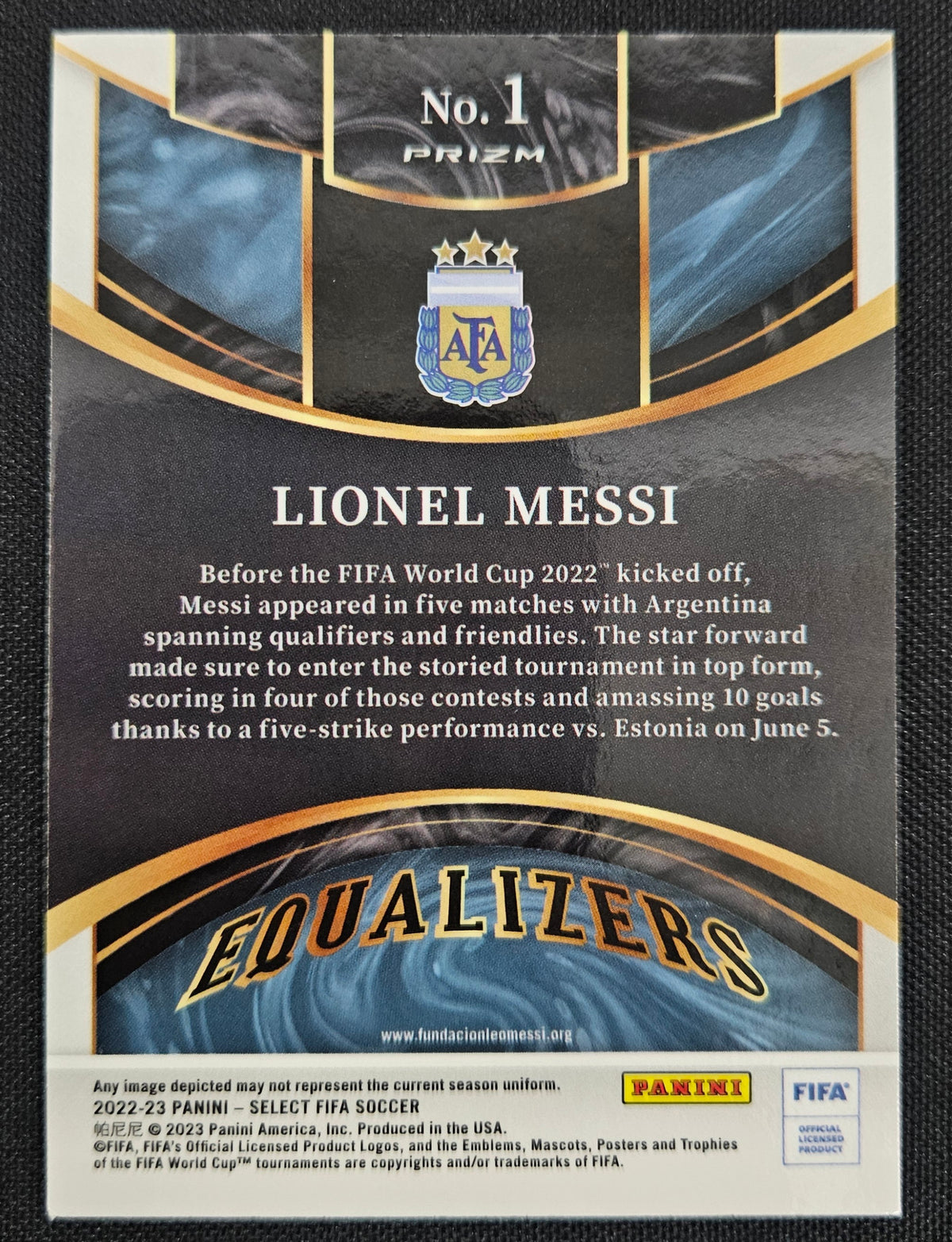 2022-23 Panini Select FIFA Lionel Messi Equalizers Prizm #1