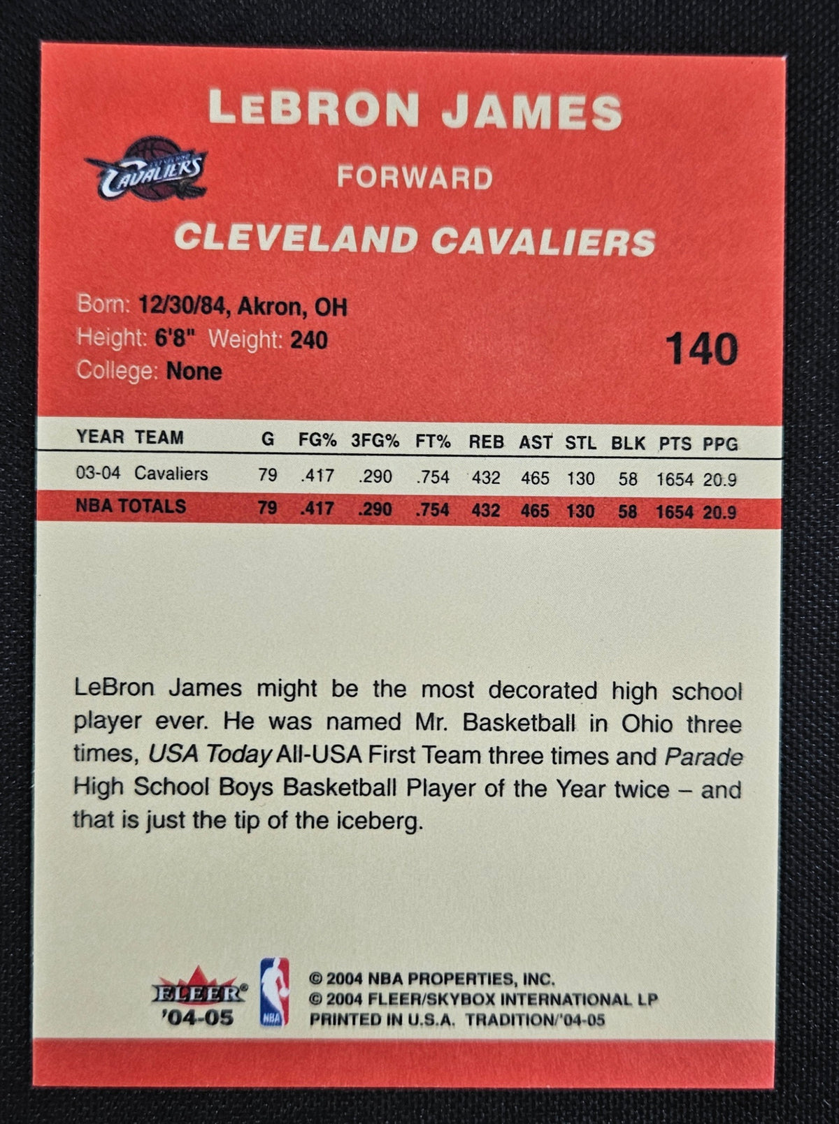 2004-05 Fleer Tradition LeBron James #140