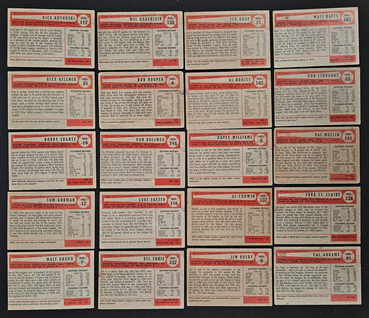 1954 Bowman Baseball (Lot Of 49) Low Grade Overall