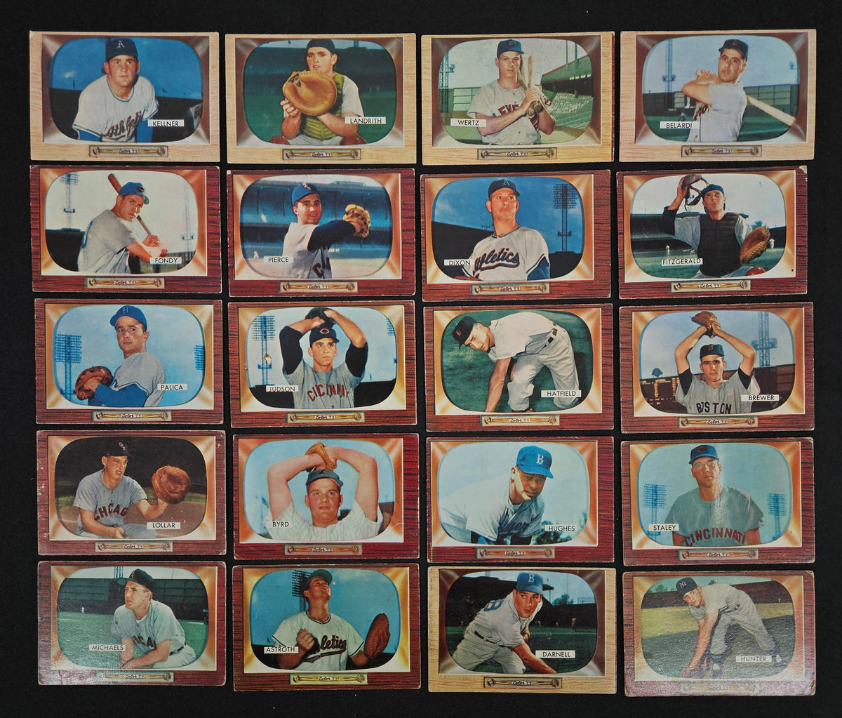 1955 Bowman Baseball (Lot Of 50, 3 Umpire Cards) Low Grade Overall