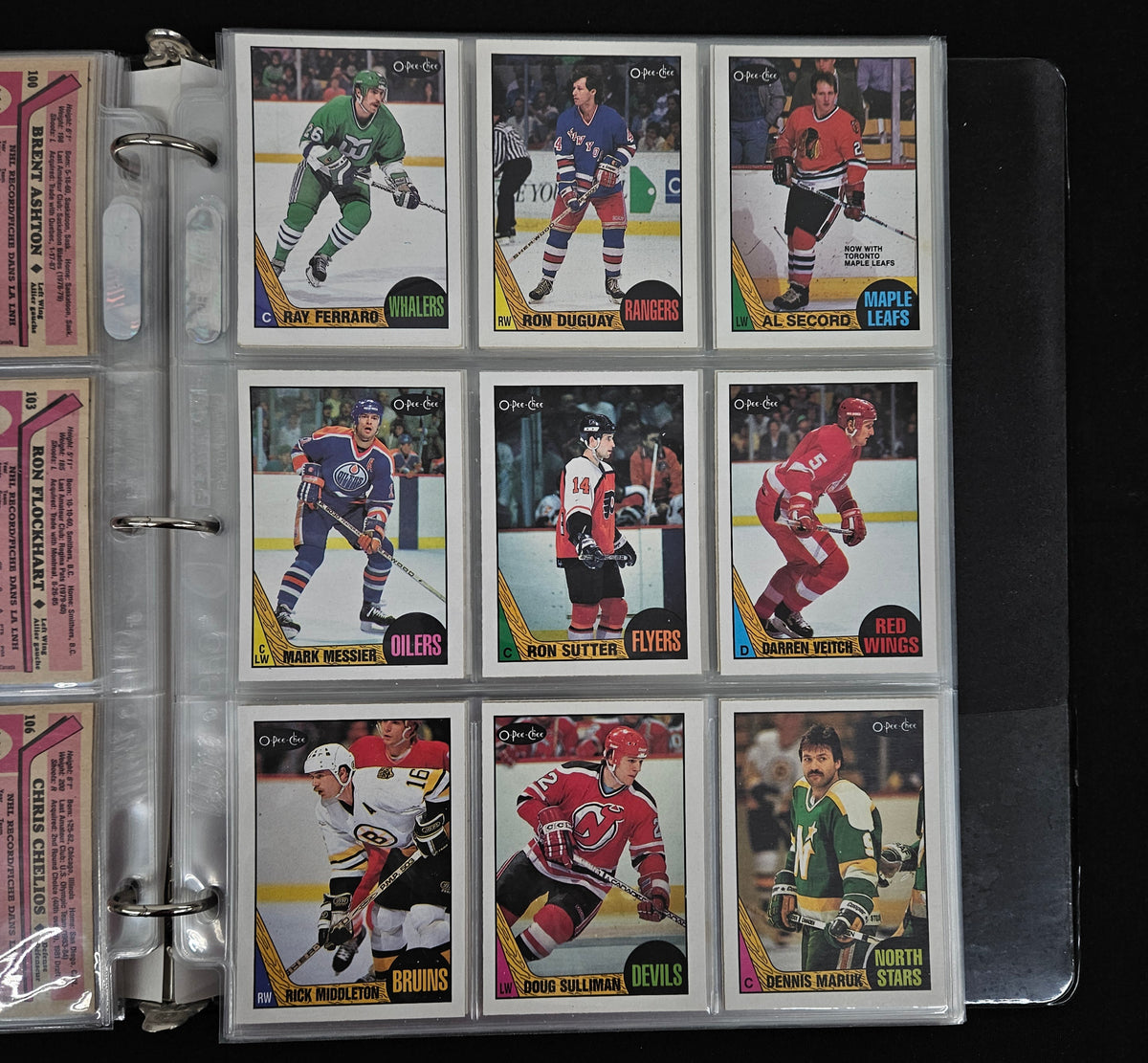 1987-88 O-Pee-Chee Ice Hockey Complete Set W/ Box Bottoms/Sticker Set NM/MT