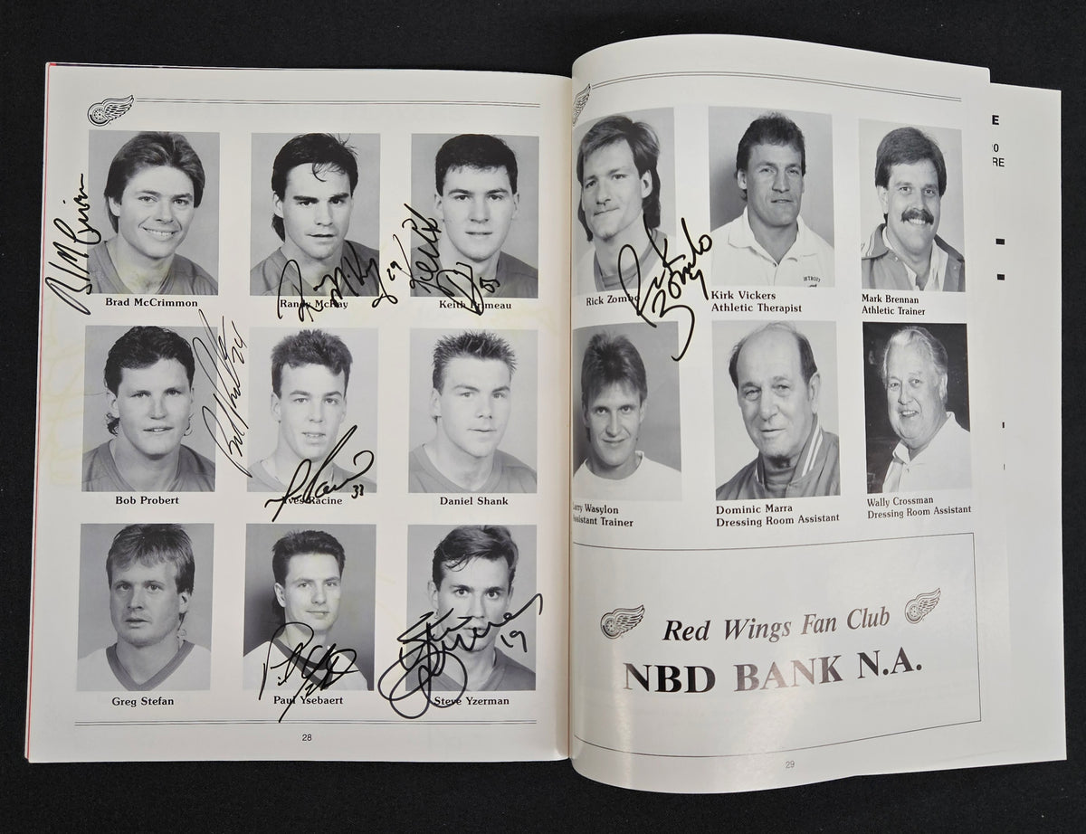 Detroit Red Wings Signed Program 22 Autos JSA ZZ *Read*