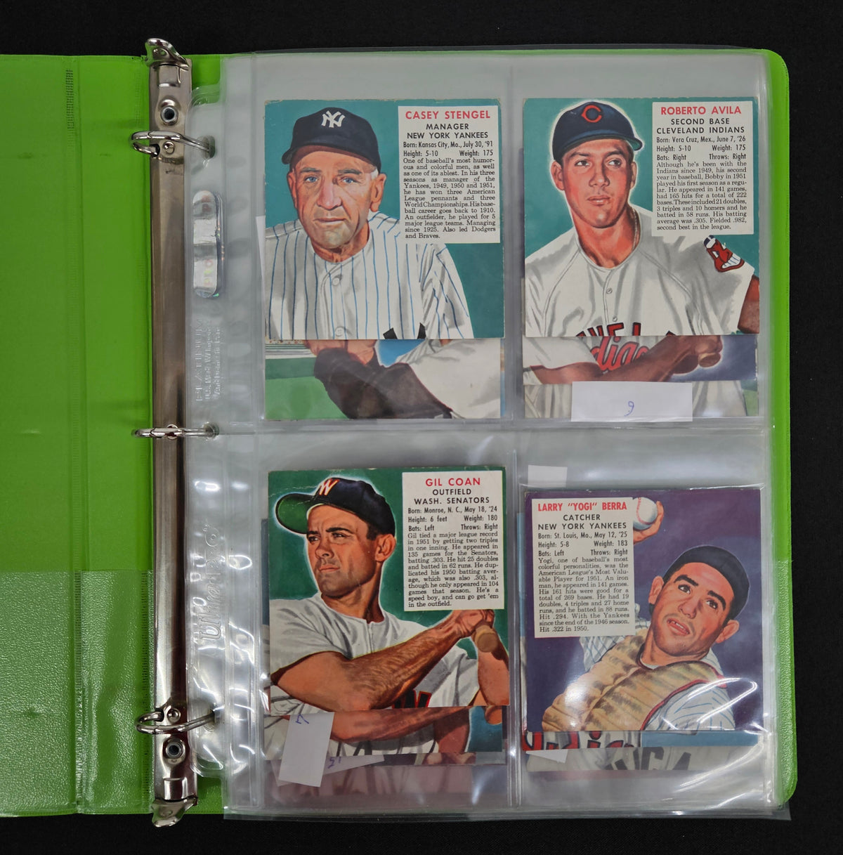 1952 Red Man Baseball Complete Set (52/52) G to EX No Tabs