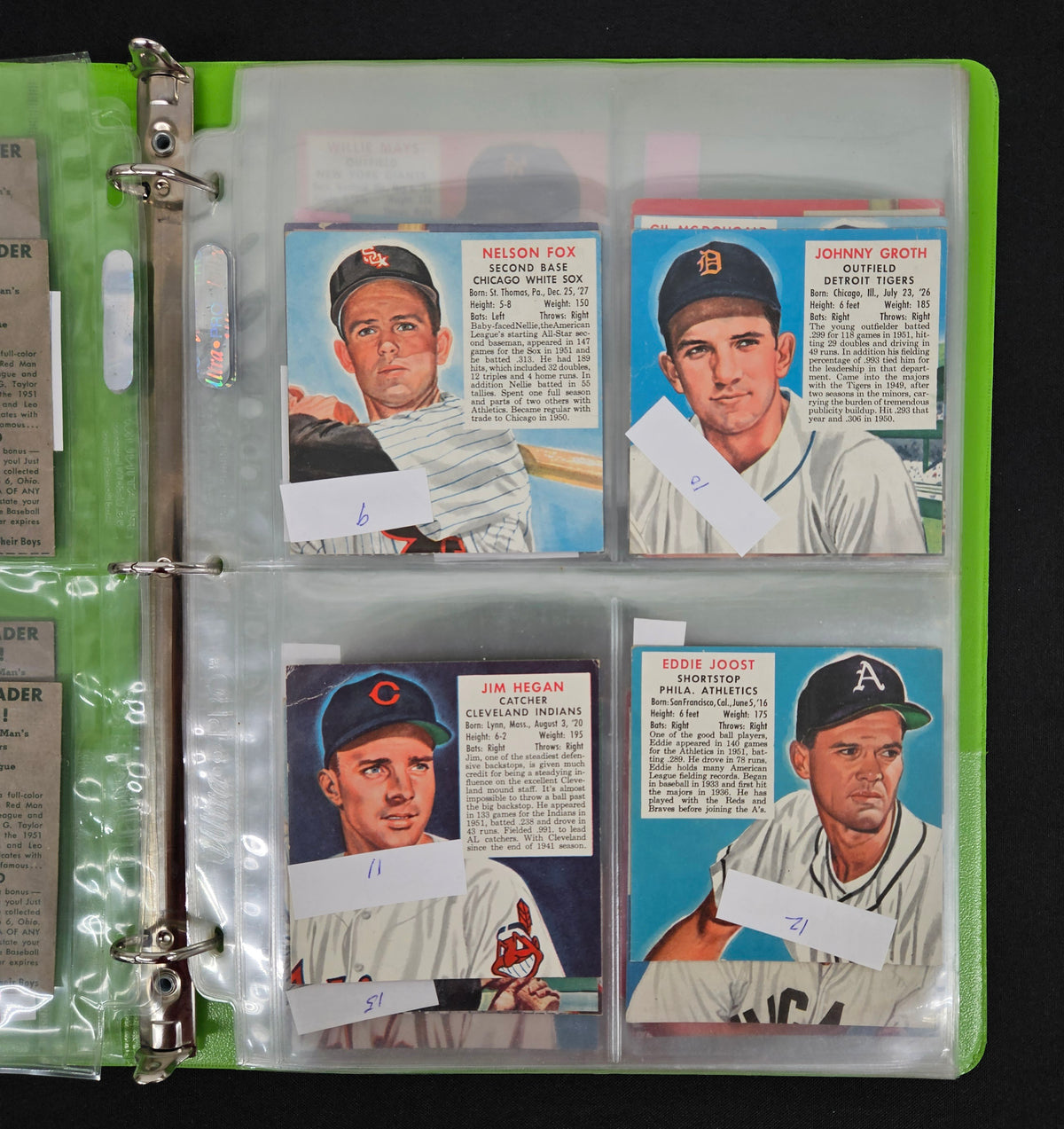 1952 Red Man Baseball Complete Set (52/52) G to EX No Tabs