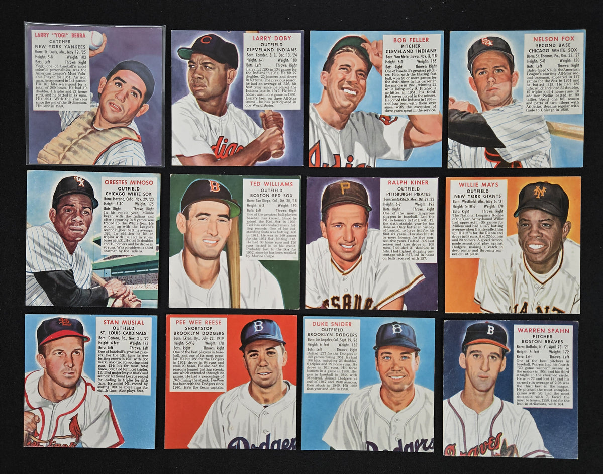 1952 Red Man Baseball Complete Set (52/52) G to EX No Tabs