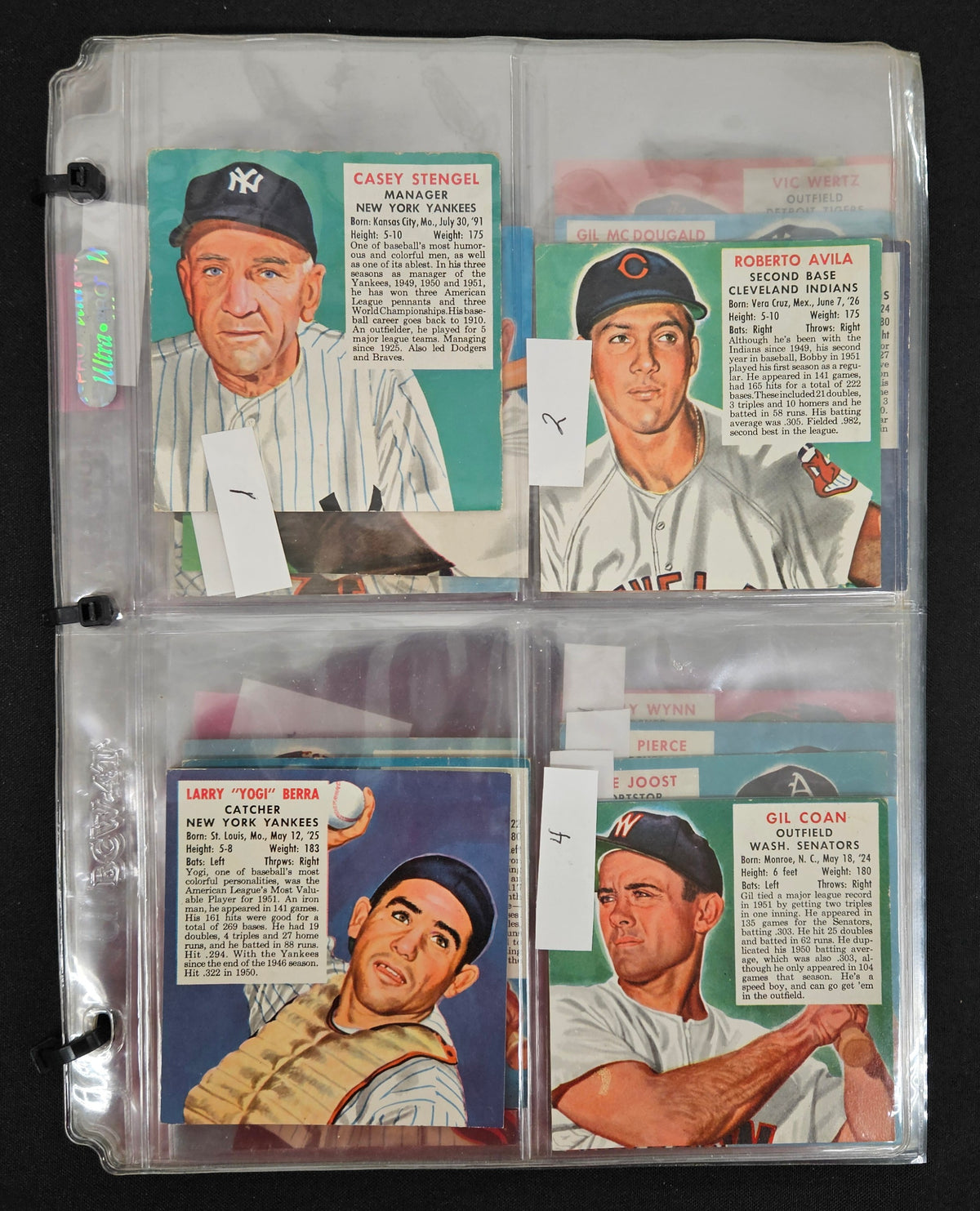 1952 Red Man Tobacco Baseball Complete Set (52/52) VG/VG-EX No Tabs