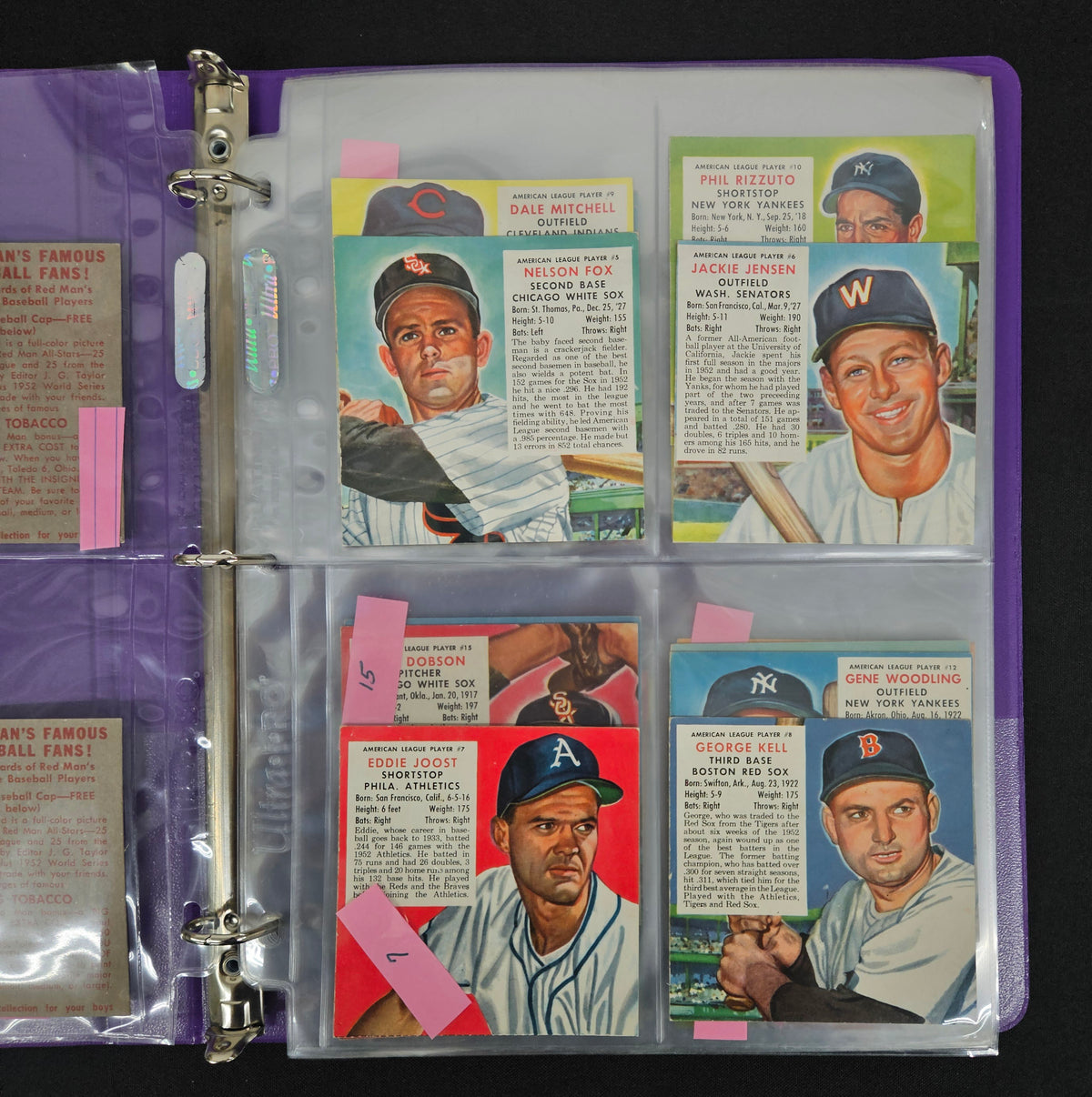 1953 Red Man Tobacco Baseball Complete Set (52/52) Overall EX (No Tabs)