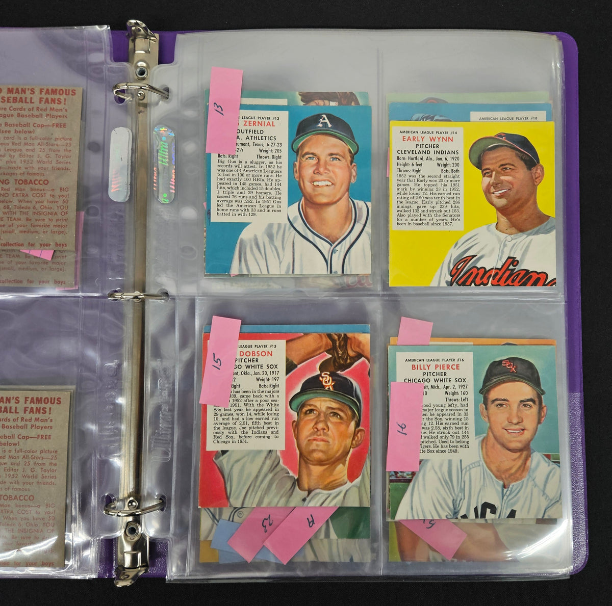 1953 Red Man Tobacco Baseball Complete Set (52/52) Overall EX (No Tabs)