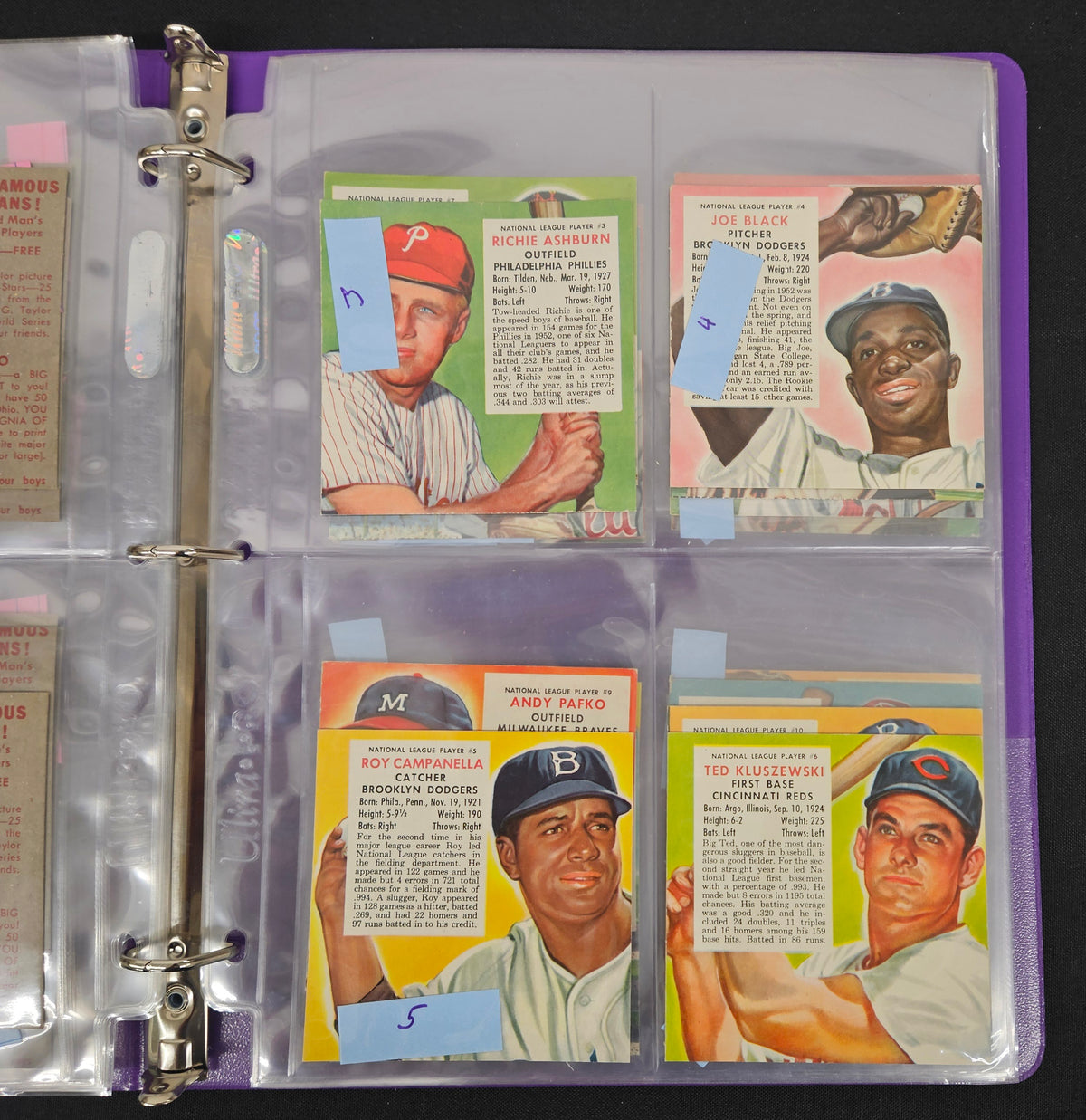 1953 Red Man Tobacco Baseball Complete Set (52/52) Overall EX (No Tabs)