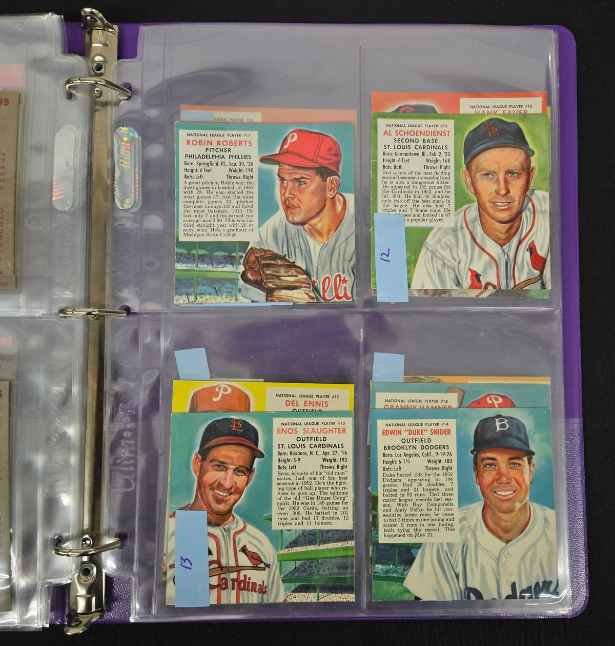 1953 Red Man Tobacco Baseball Complete Set (52/52) Overall EX (No Tabs)