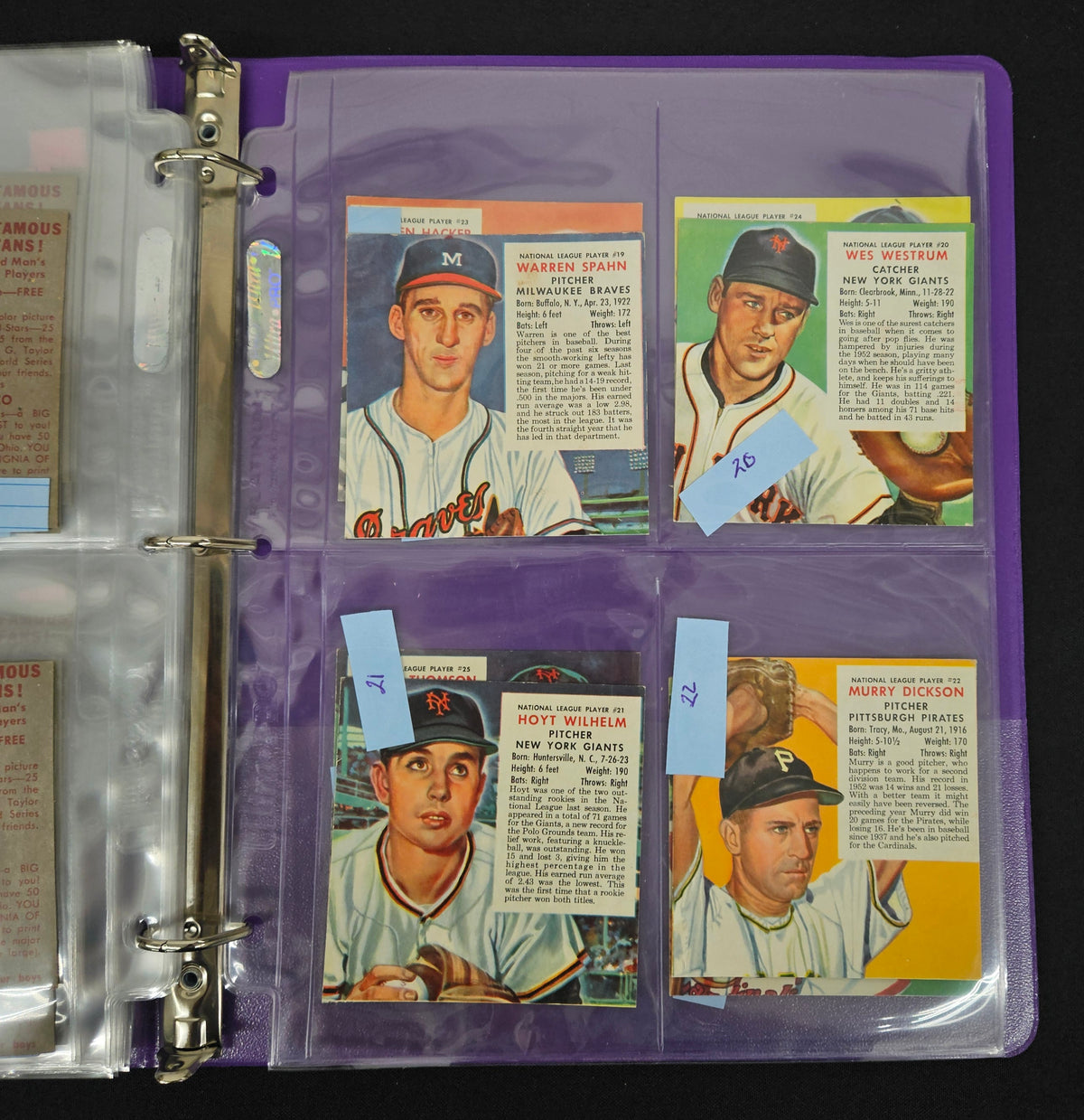 1953 Red Man Tobacco Baseball Complete Set (52/52) Overall EX (No Tabs)