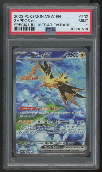 2023 Pokemon Zapdos ex 151 Special Illustration Rare #202 PSA 9