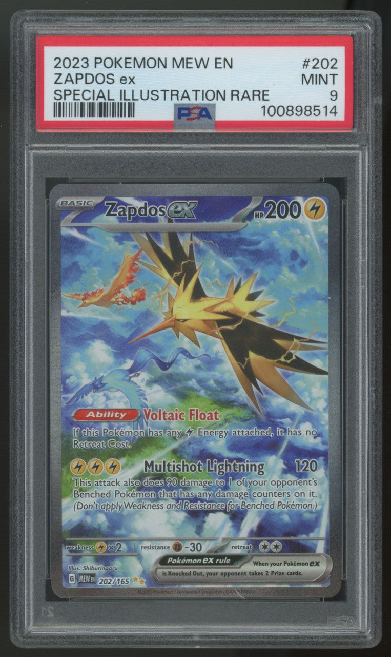2023 Pokemon Zapdos ex 151 Special Illustration Rare #202 PSA 9