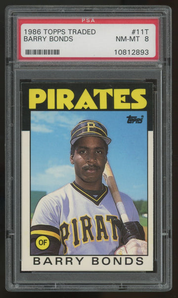 1986 Topps Traded Barry Bonds RC #11T PSA 8 *893