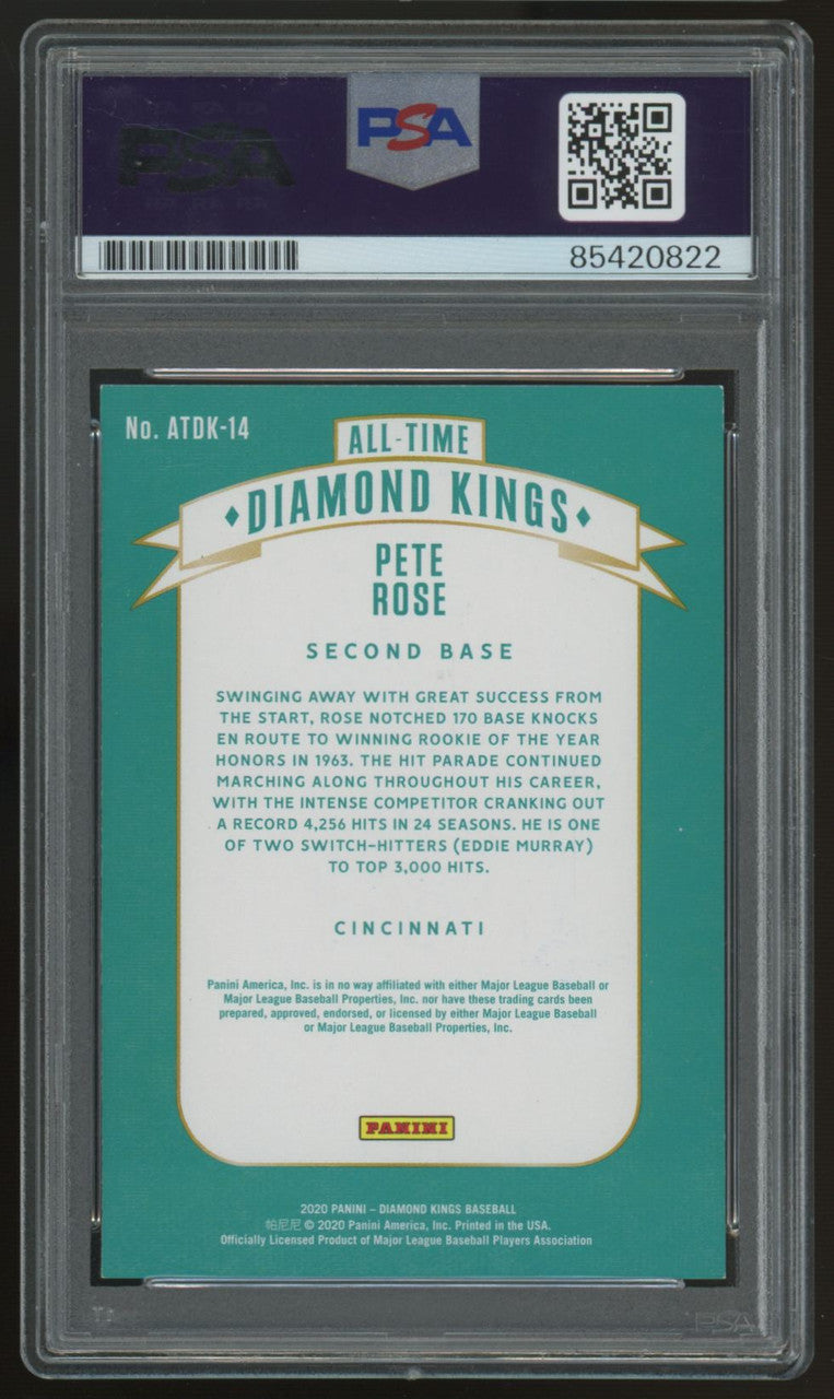 2020 Diamond Kings Pete Rose Signed Autographed Card #ATDK-14 PSA Auth
