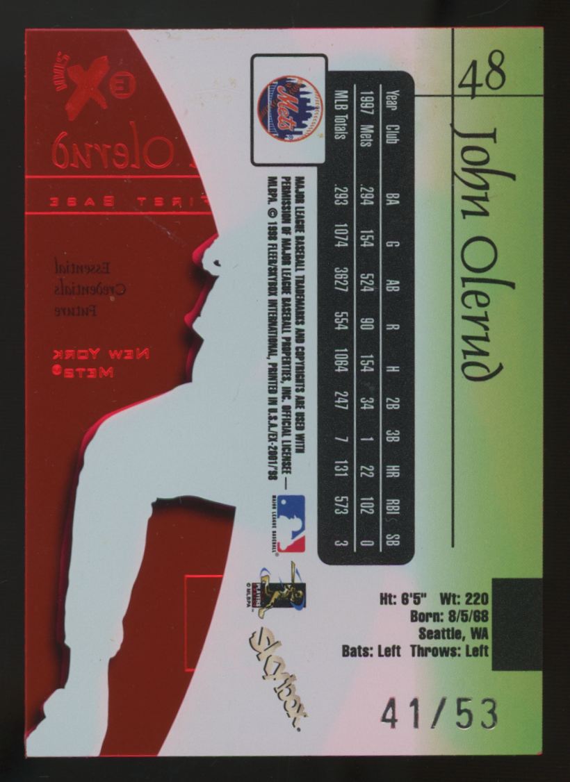 1998 Skybox E-X 2001 John Olerud Essential Credentials Future /53 #48